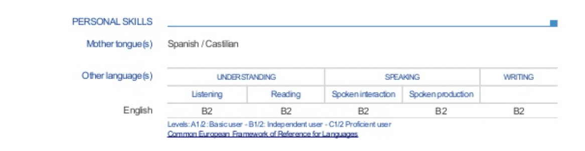 les langues compétences CV  europass.png
