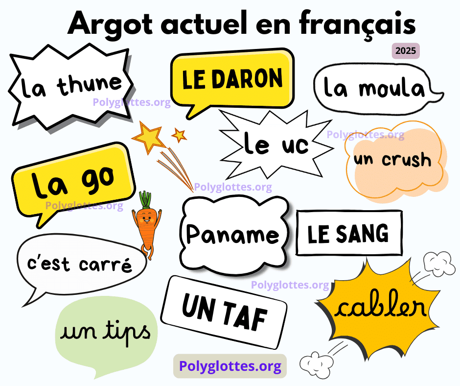 argot actuel en français thune moula crush cabler le sang paname un taf c'est carré
