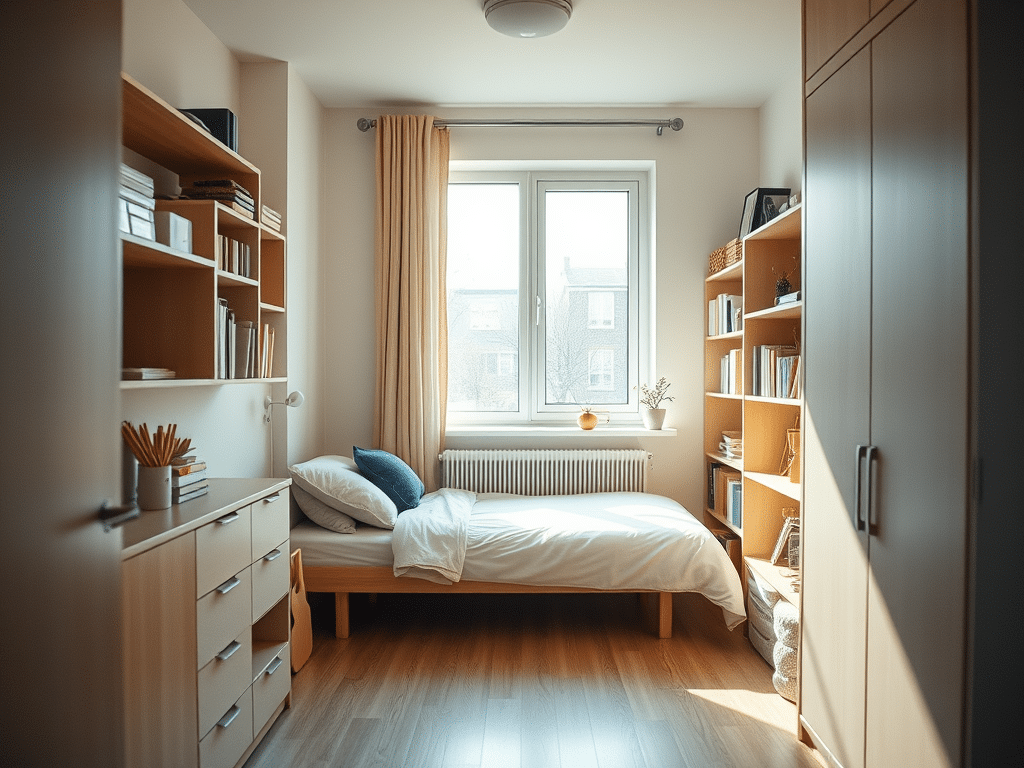 Une chambre dans une résidence universitaire en France