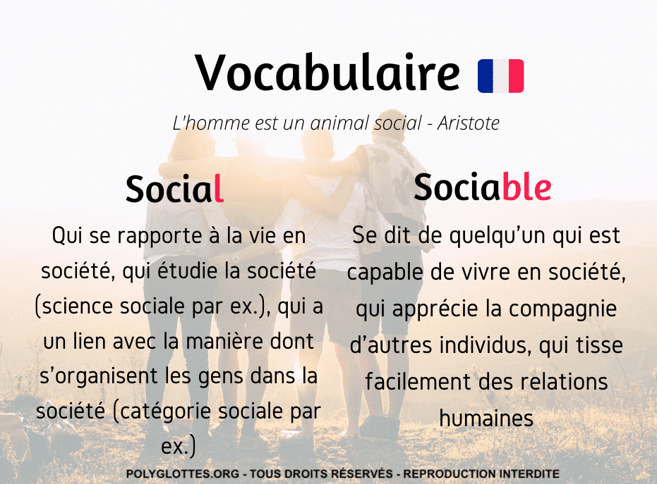 social sociable différence
