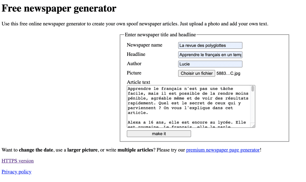 newspaper generator tools for teachers diy tools