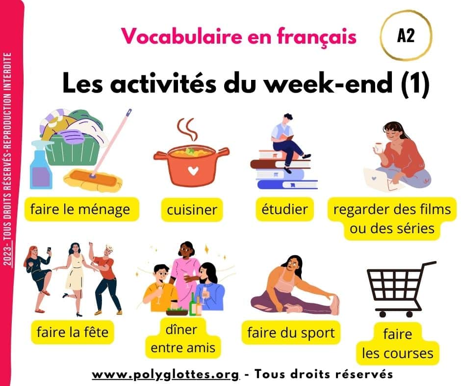 Les activités du week-end en français - A2 - FLE