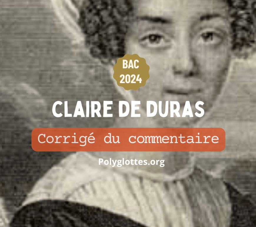 Édouard, Claire de Duras, proposition de corrigé pour le commentaire Bac de français 2024