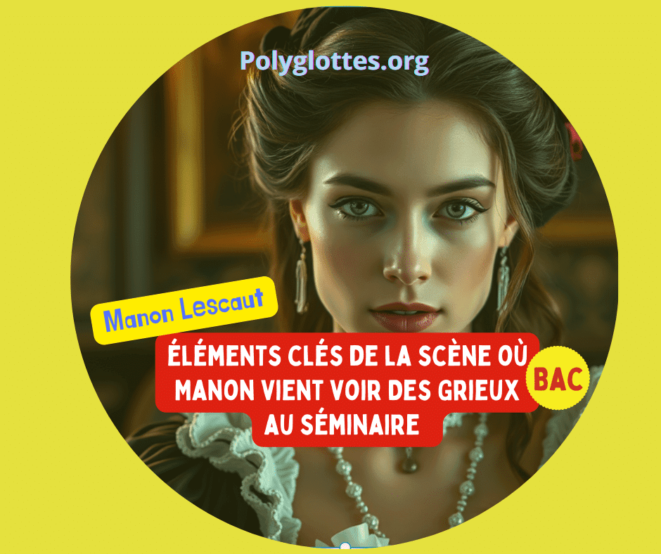 Quels sont les éléments clés à analyser dans la scène où Manon vient voir Des Grieux au séminaire ?
