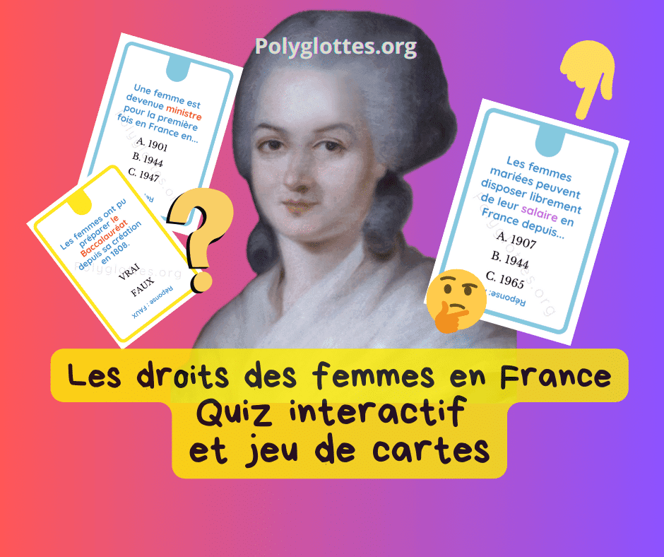Droits des femmes en France : QUIZ et jeu de cartes pour la classe ...