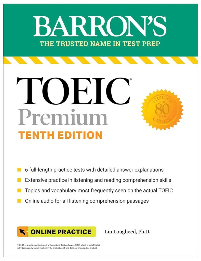livre de préparation au TOEIC barron's